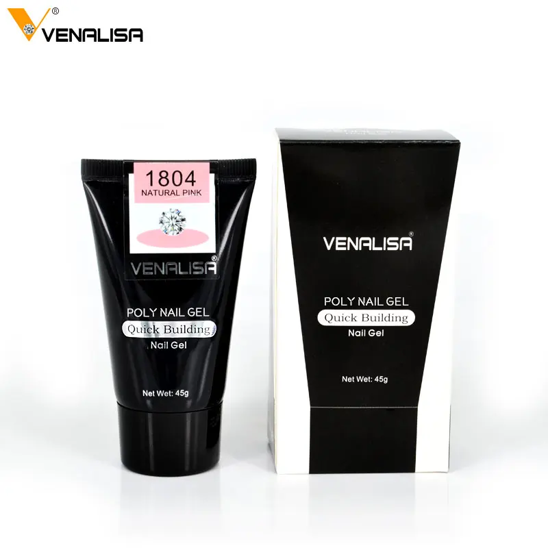 Venalisa поли гель для ногтей 45 г/30 г полутвердые прозрачные французские ногти