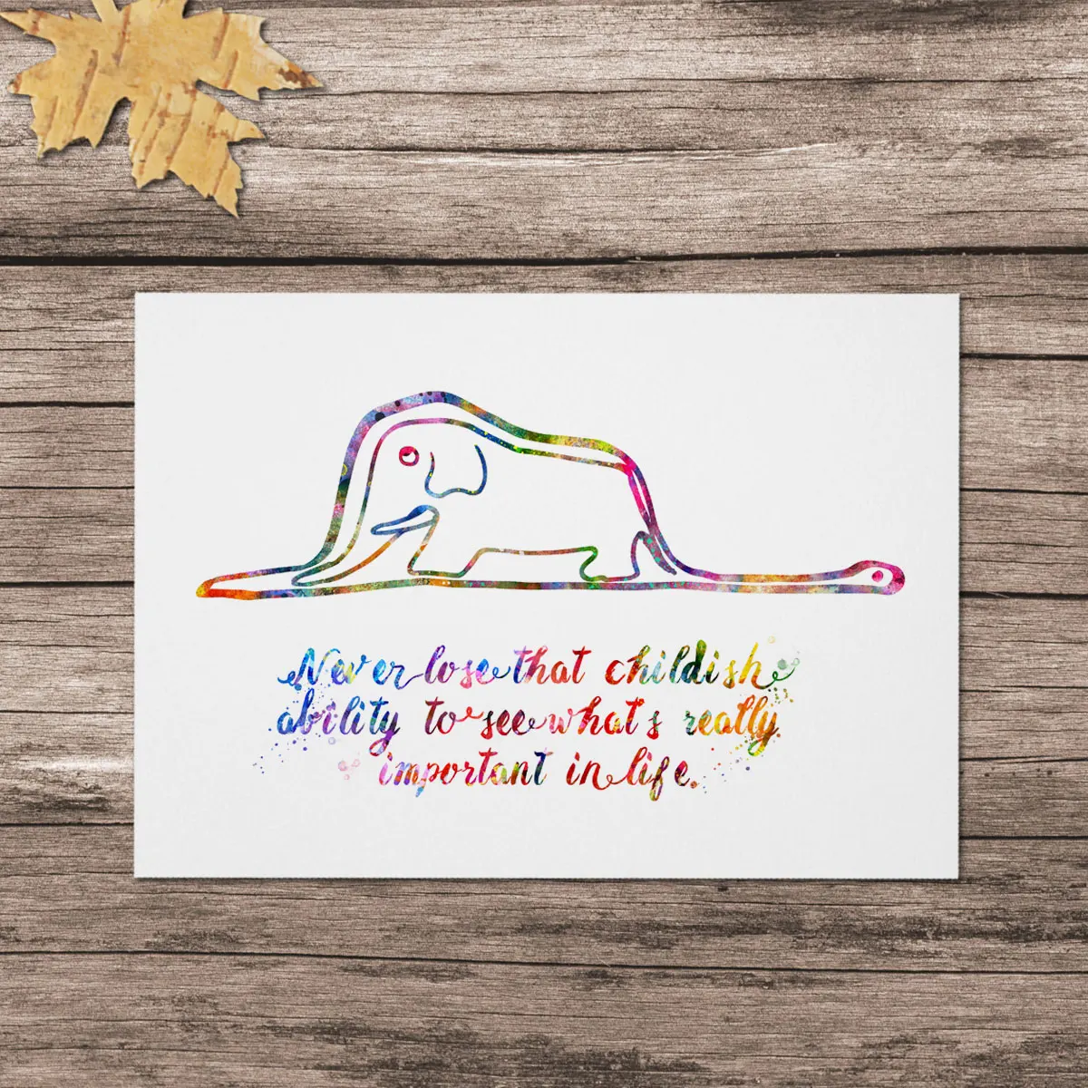 Never Lose That Childish Ability To See What s Really Important In Never Lose That Childish Ability To See What s Really Important In Life The Little Prince Boa Elephant Quote Art Print Z170 in Painting & Calligraphy from