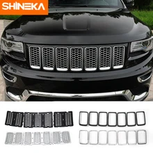 SHINEKA Griglie Radiatore Sportive Per Jeep Grand Cherokee 2014-2019 + inserto Mesh Vent Lunetta Anello di Presa di Stile Esterno Per Grand cherokee