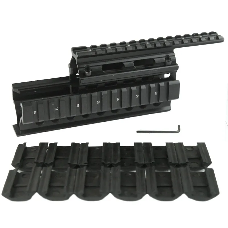 Высокое качество тактика picatinny rail Handguard Quad Rail система крепления подходит для AK47 и AK74 с 12 шт. накладки на рельсы