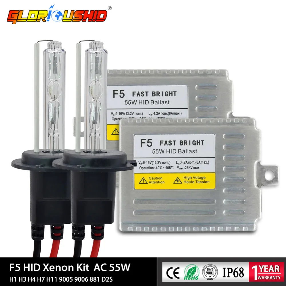 Ксеноновый H1 быстрый запуск F5 55 Вт H3 H4 1 H8 H9 H10 9004 9006 881 880 H7 HID комплект для