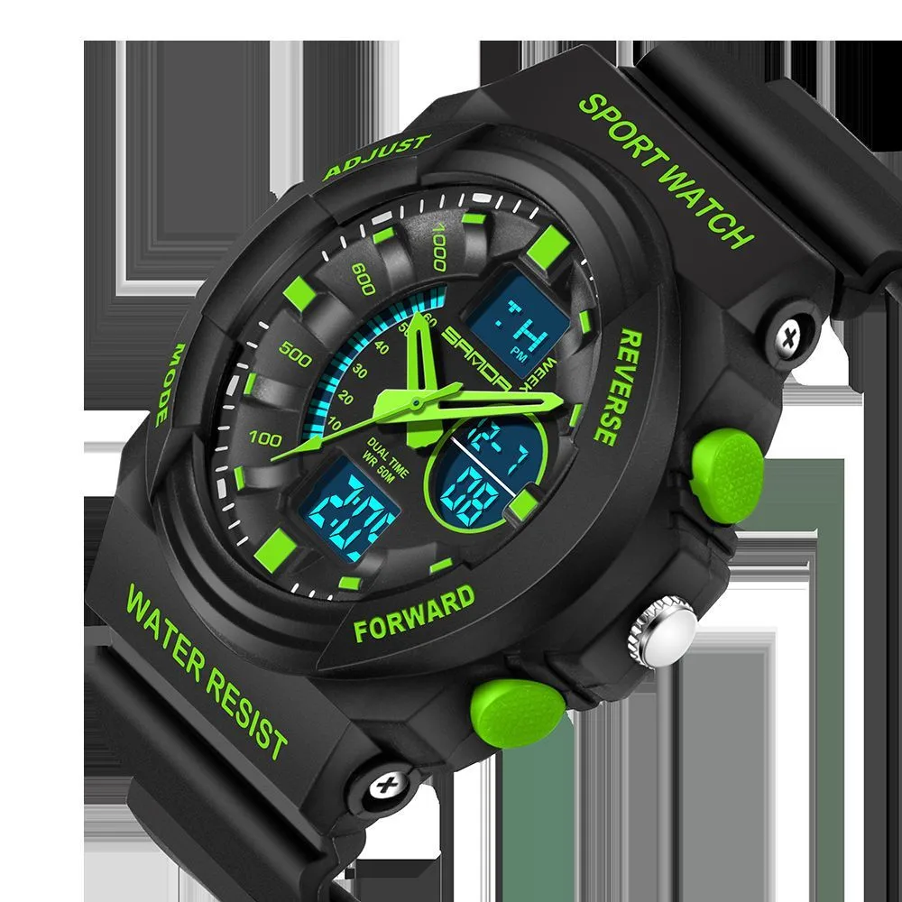 Splendid New Sport Waterproof 30 bar Mens LCD Digital Analog Quartz Date Alarm Wrist Watch Masculino Reloje Drop Ship