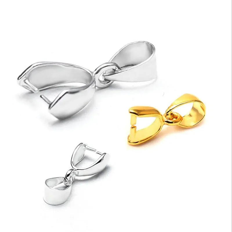 50pcs/lot Silver/gold Pendant Clips & Pendant Clasps Pinch Clips Bails