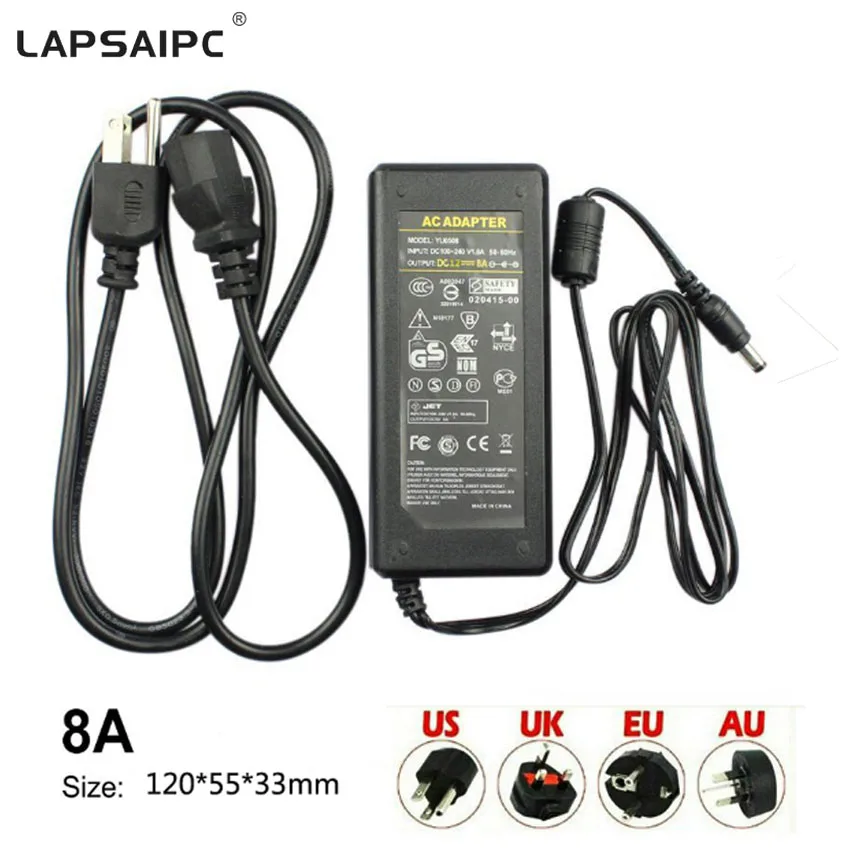 

DC adapter 12V 1A 2A 3A 5A 6A 7A 8A 10A Power Supply Led Transformer For 5050 5730 2835 3014 5050 Led Strip Lights power chager