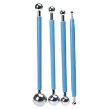 Портативный набор инструментов для моделирования из нержавеющей стали 4 шт. для помадки, торта, сахара, резьбы, тиснения, лепки