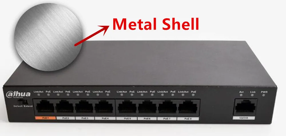 DH PoE Switch DH-S1500C-8ET1ET-DPWR 8CH Ethernet Power Switch Support 802.3af 802.3at POE POE+ Hi-PoE Power Supply Standard DH PoE Switch DH-S1500C-8ET1ET-DPWR 8CH Ethernet Power Switch Support 802.3af 802.3at POE POE+ Hi-PoE Power Supply Standard