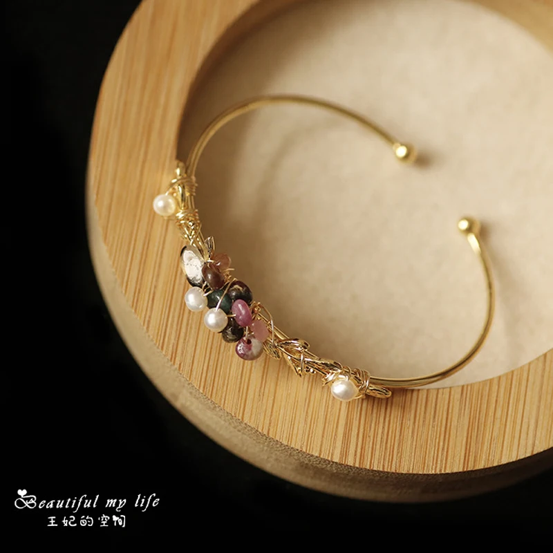 Натуральный пресноводный жемчуг регулируемый браслет и браслет для женщин в виде ракушки цветок ювелирные изделия, браслеты Bileklik Bayan