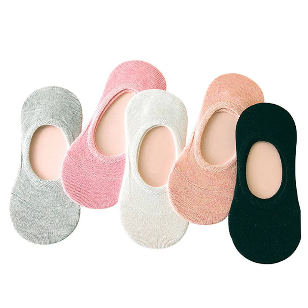 

CHAMSGEND Socks female boat socks candy color silicone non-slip shallow mouth solid color socks soft breathable socks female