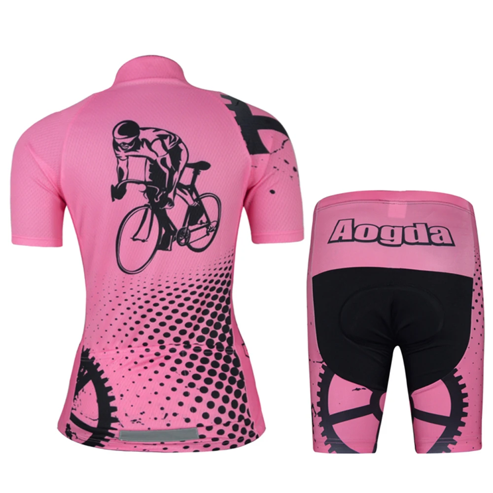 Aogda Летняя женская велосипедная майка, наборы, Майо Ciclismo, короткий рукав, велосипедная одежда, дышащая велосипедная майка
