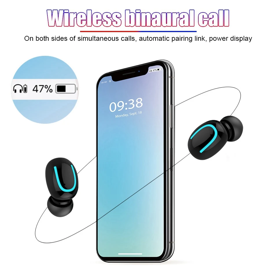 WHaY TWS 5.0 Bluetooth Headphones Wireless Earphone Stereo Earbuds Headset with Mic Charging Box for Phone Bluetooth Earphones   (15)