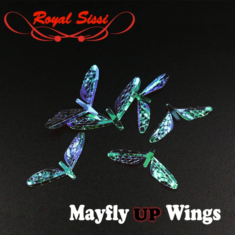 

New hot 10pairs rainbow film quintessential mayfly wings two optional sizes pearlescent dry fly reel wings for trout fly fishing