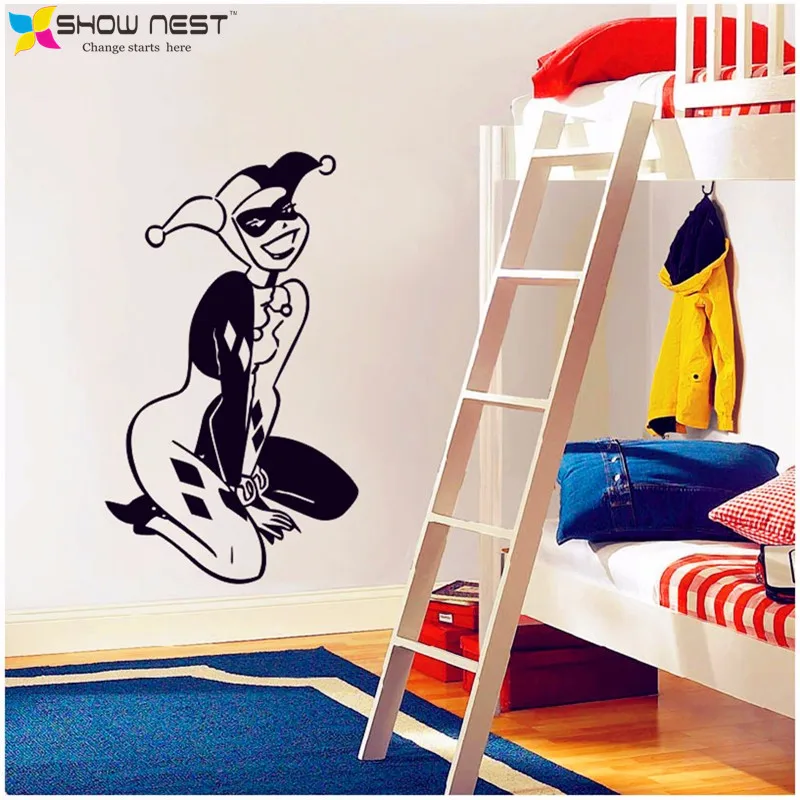 Harley Quinn Decal Wall Sticker Home Decor Boys Room Wall Art Mural