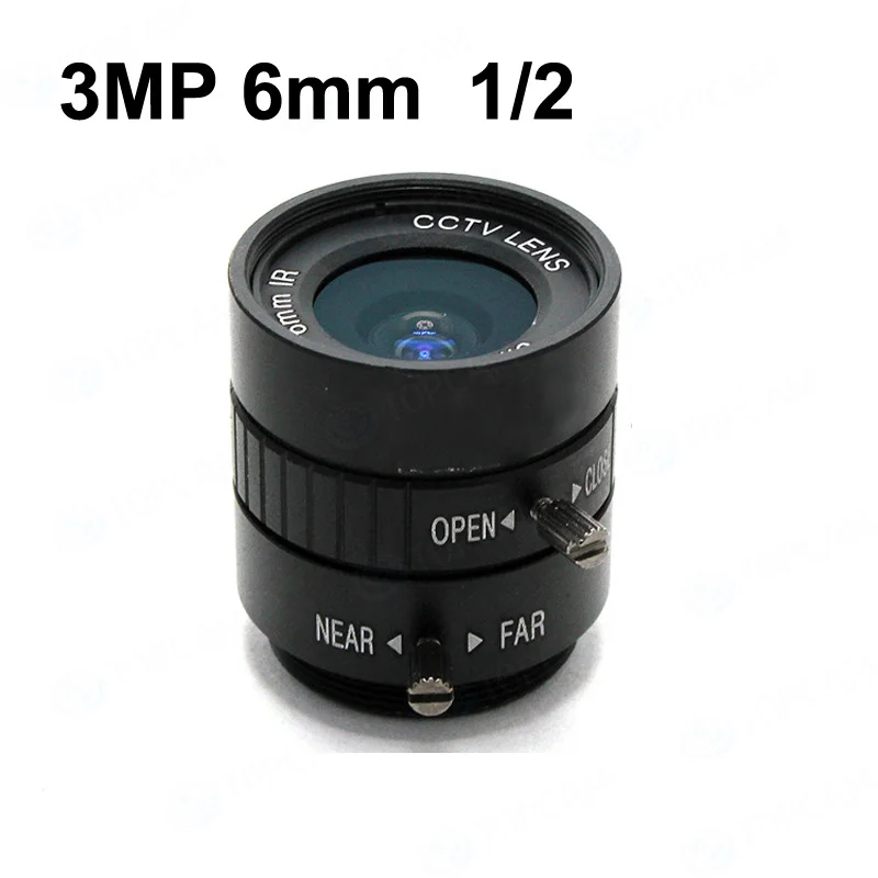 

3MP HD 6mm lens Manual 1/2 Iris C Mount Industrial lens CCTV Camera Lens for HD Camera ip For Free Shipping