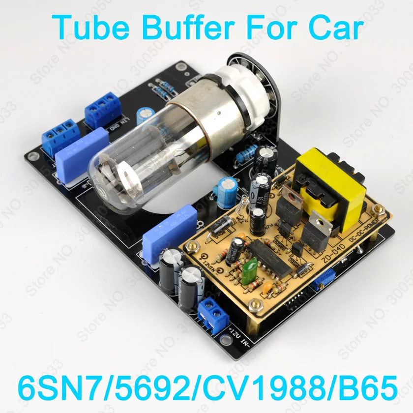

TSU1 6SN7 CV1988 5692 Tube Buffer Preamp For Car Audio Car Hifi W/ Voltage Step-Up Module,DC250V On 6SN7 Plate,Assembled