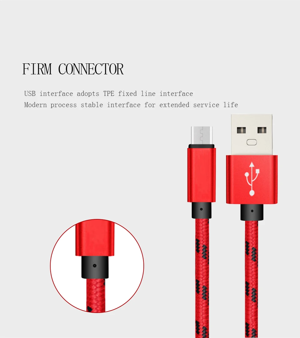 5V2A Mobile Phone Cable Fast Charging Micro USB Cable Lattice Nylon USB Sync Data For Tablet Android Phone Micro Wire 1m  (4)