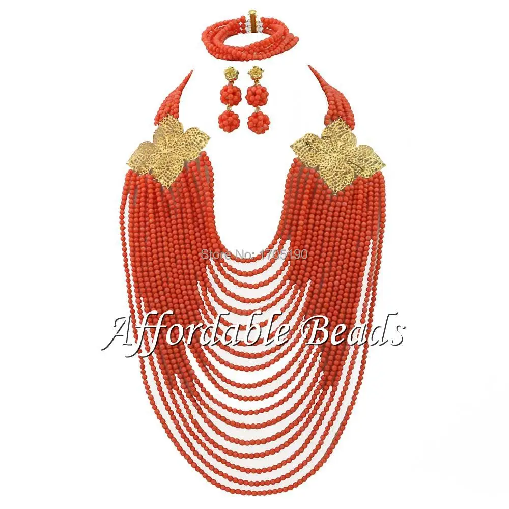 New Arrival Beaded Nigerian Jewelry Nice African Beaded Jewelry Abw026