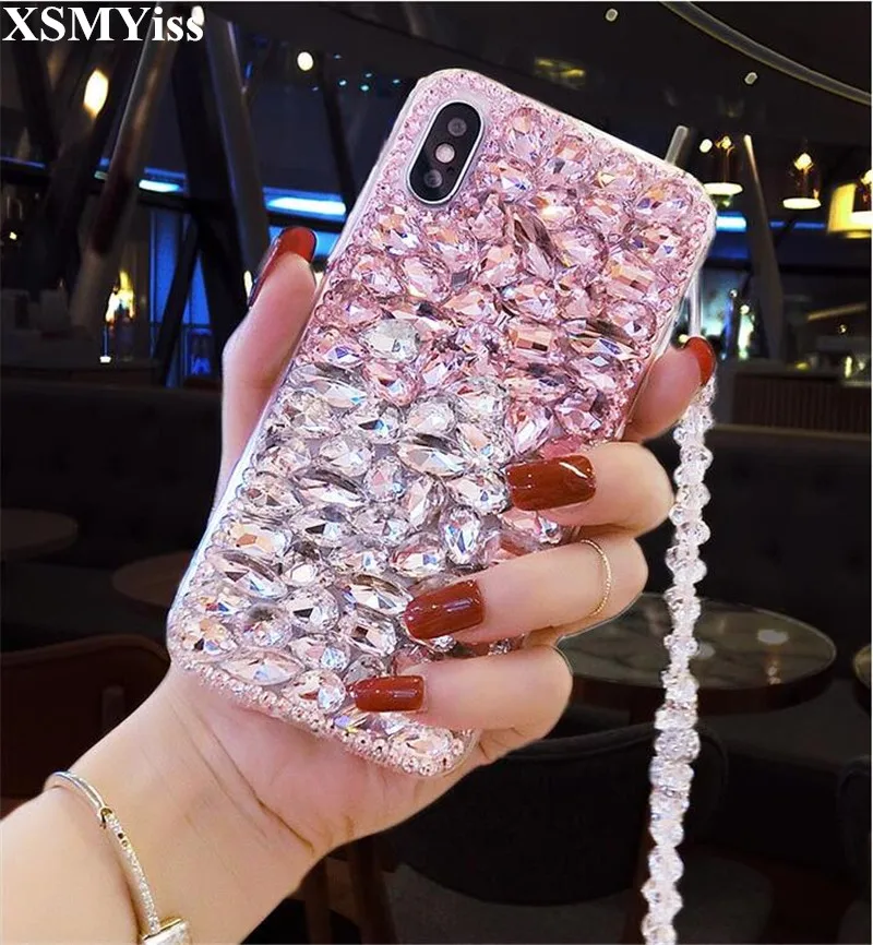 XSMYiss Luxury Rhinestone Cases Diamond Bling Phone Cover Coque Fundas For Samsung S6 S7 S8 S9 S10 S11 PLUS Lite Note 5 8 9 10 |