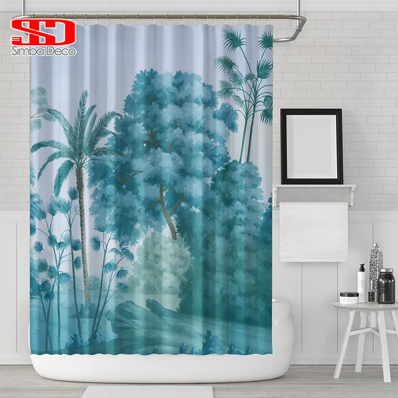 Занавески для душа с изображением пейзажа Simba Deco ванной комнаты полиэстер