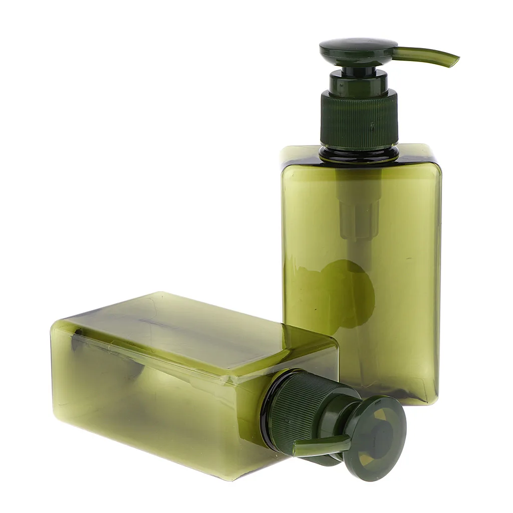 2pcs 150mL Refillable Empty Durable Plastic Shampoo & Conditioner Pump Bottles Container Tools Set (5 ounce)