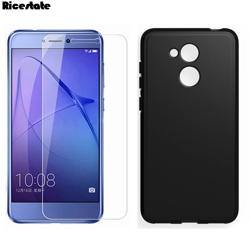 

Black Case For Huawei Honor 6C Pro Honor 6A Y7 Prime Enjoy 7 Plus Nova Plus Soft Silicone TPU Matte Cover Cases + Tempered glass