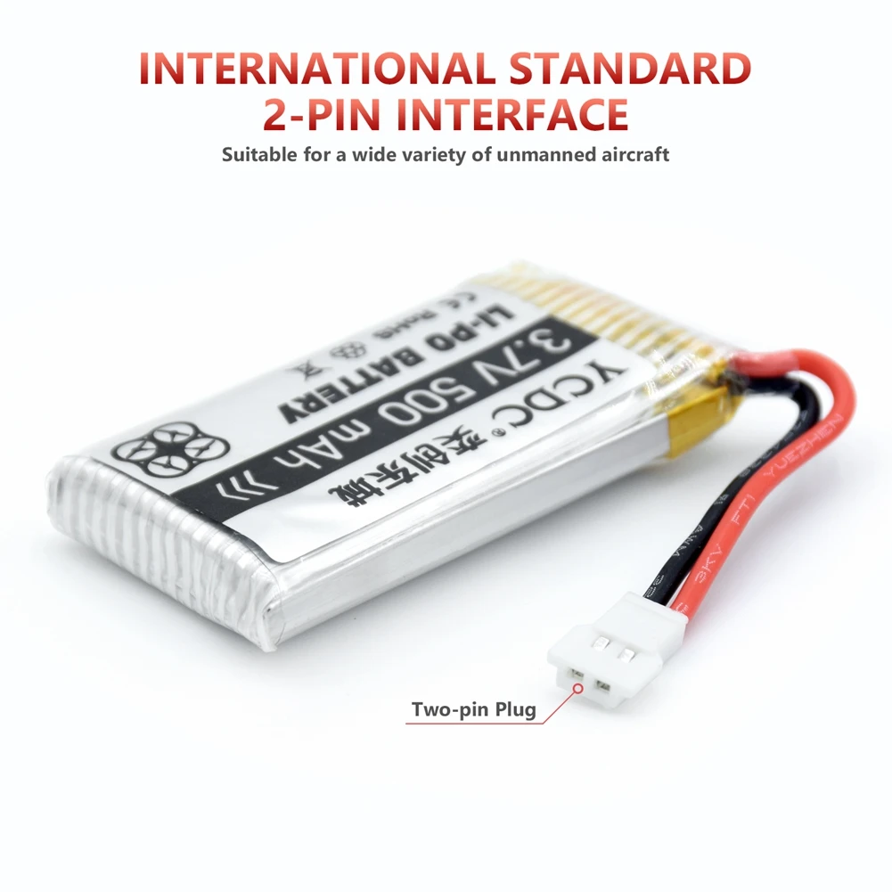 YCDC Li-Po аккумулятор 3,7 V 380-1200 mAh для Syma X5C X5SW X5C-1 H107 Hubsan Дрон с перезаряжаемым аккумулятором батареи для камеры квадрокоптера