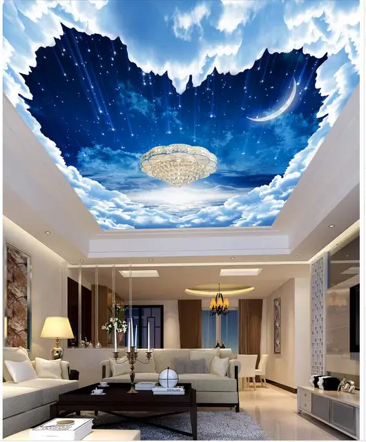 Personalizado 3D foto papel pintado techos fantasía cielo