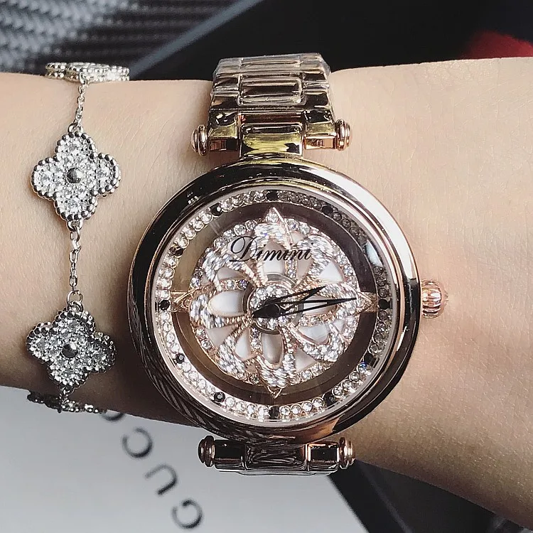 

ladies watch Women watches Shining Rotation Dress Watch Big Diamond Stone Wristwatch watch woman relogio montre femme