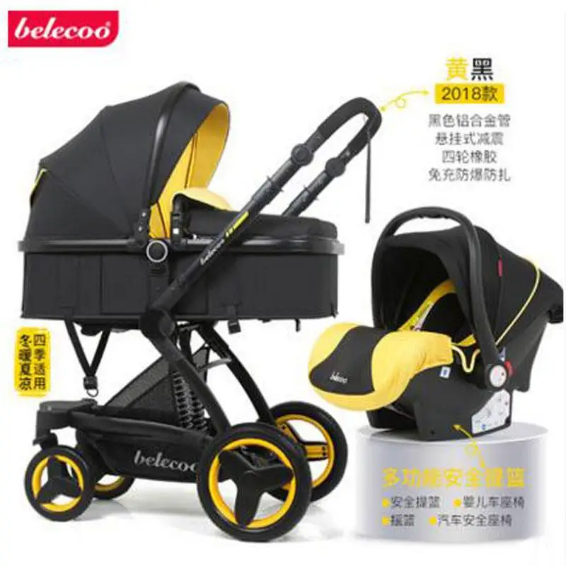 Babyfond Baby Pushcart, высокий пейзаж может сидеть, лежать, складывать, двухсторонние амортизаторы, Pushcart - Цвет: J