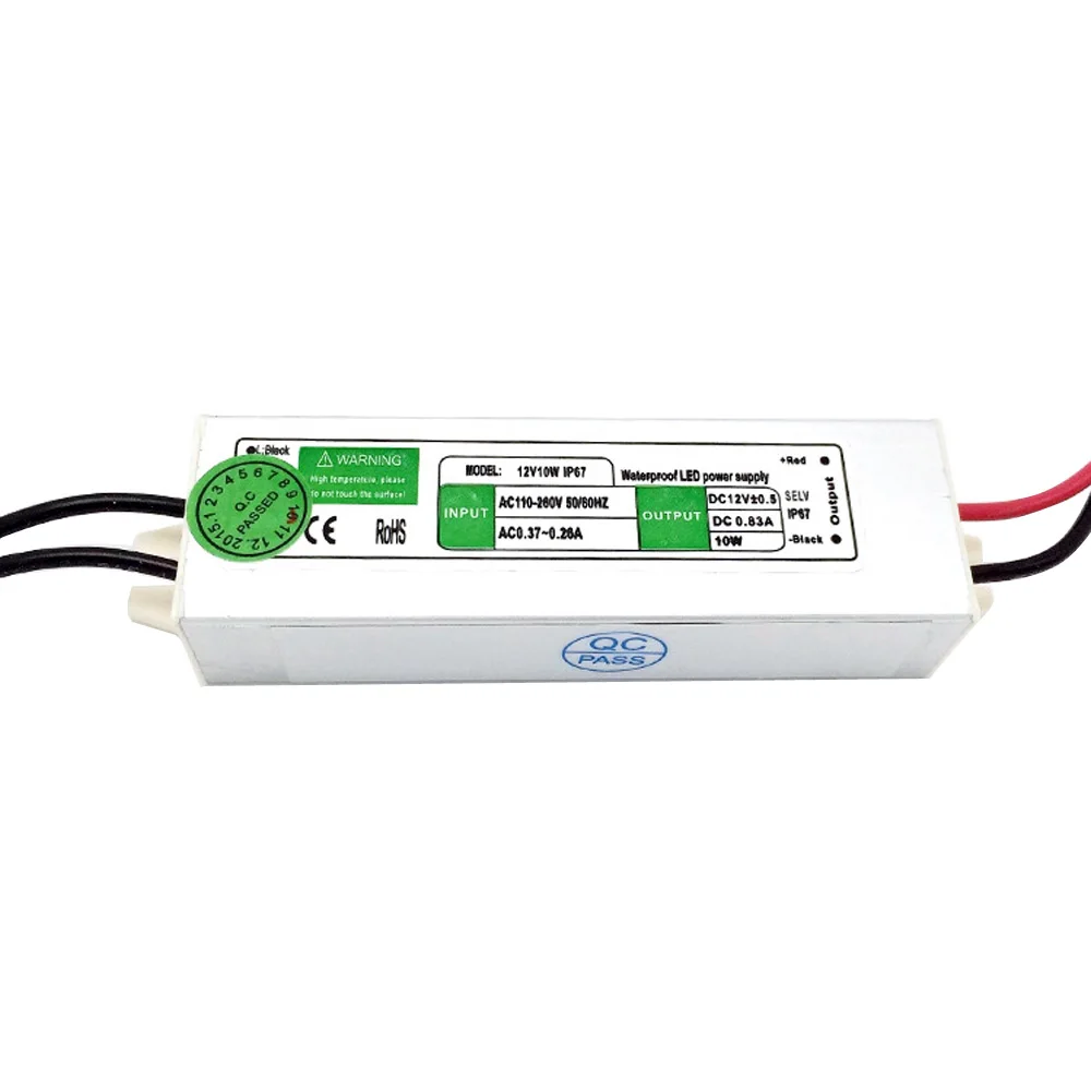 Unidade de Alimentação v a 12 Ip67 à Prova Motorista Transformador Eletrônico ac 110 220 Volt 10 w 30 36 60 100 150 Dip67 Água 12 v 24 Led 1 12 v 24 v led unidade de