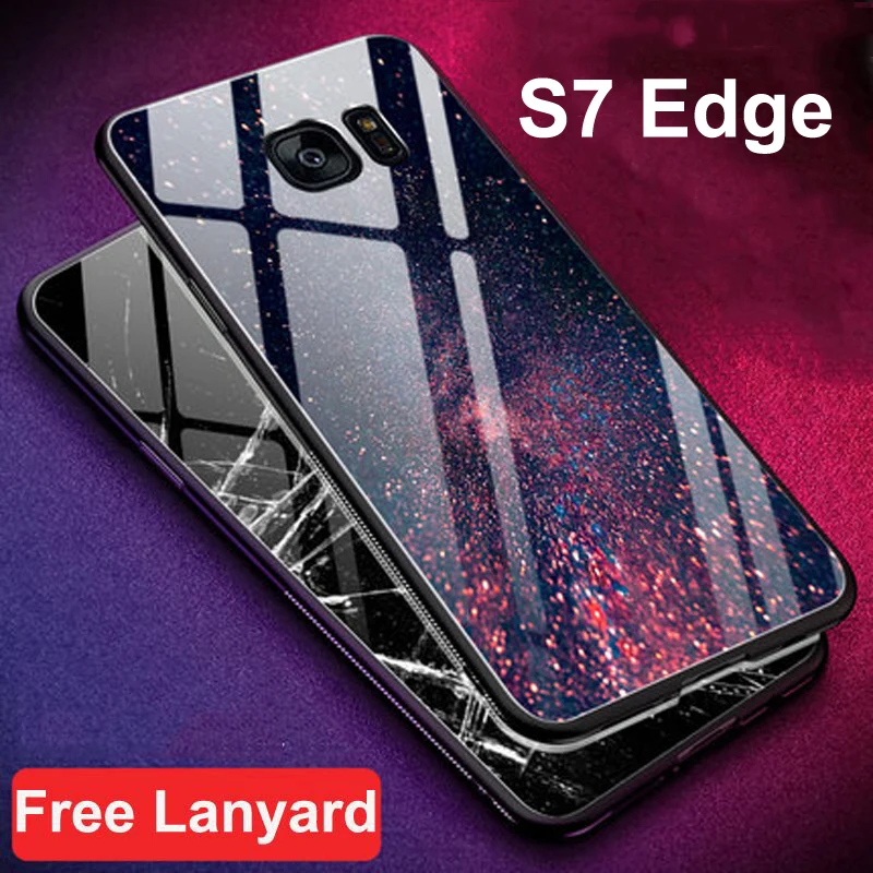 Чехол для Samsung Galaxy S7 Edge SM-G9350 чехол из закаленного стекла + с мягкими краями s7edge s 7