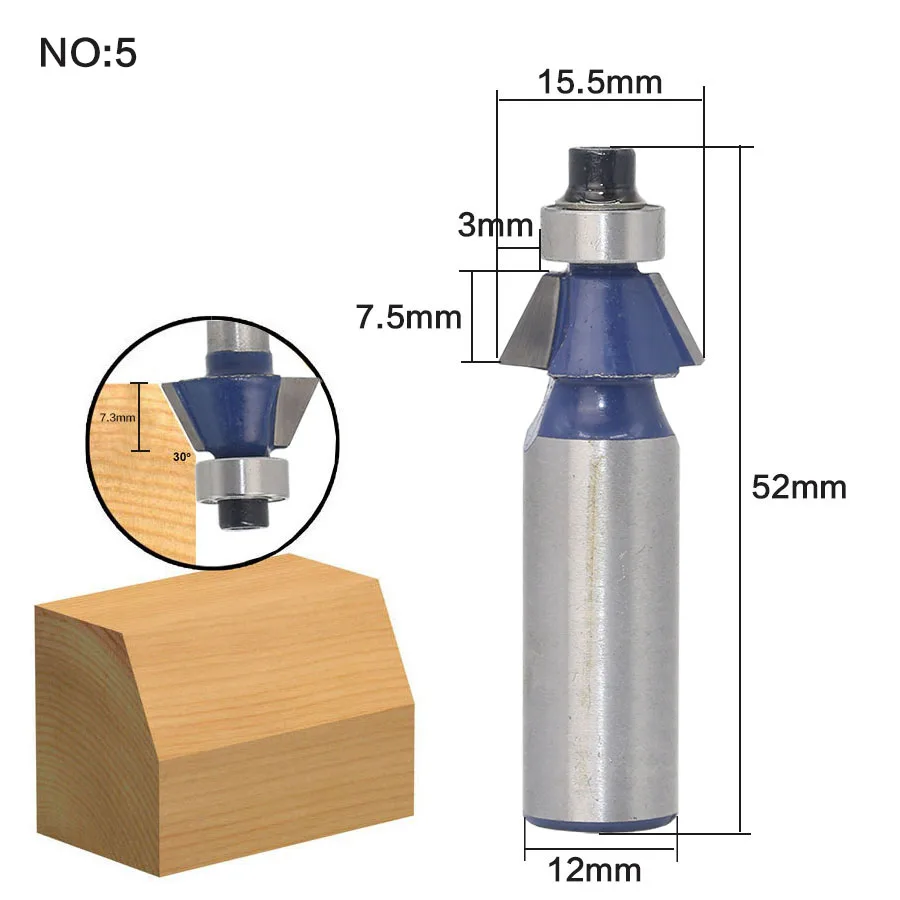 1/" Радиус Круглый над бусинкой край формирования маршрутизатор бит-12" хвостовик - Длина режущей кромки: NO5