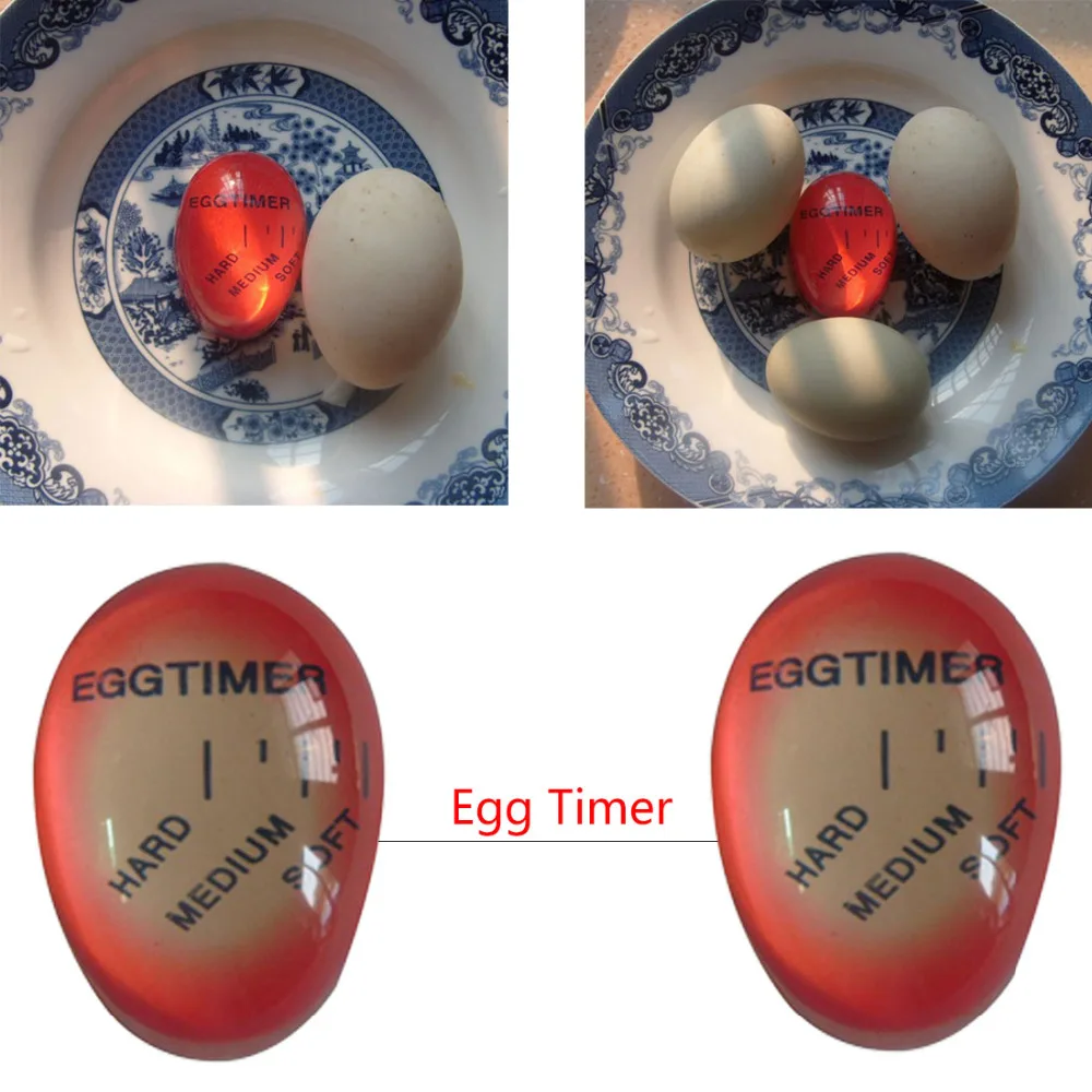 

1pcs Egg Perfect Color Changing Timer Yummy Soft Hard Boiled Eggs Cooking Kitchen Eco-Friendly Resin Eggs Timer