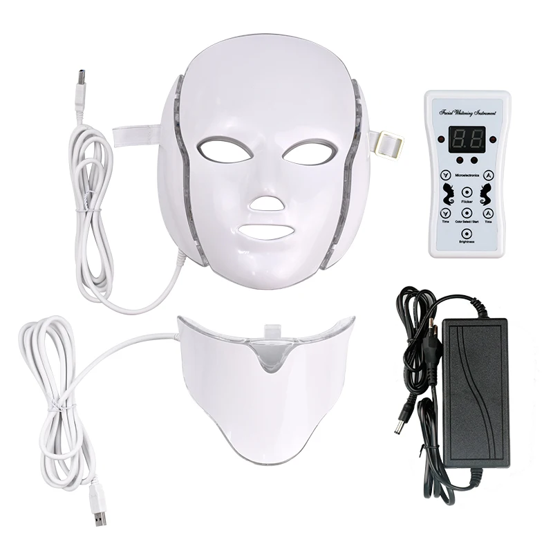 7Colors LED Light Photon Therapy Face +Neck Mask Anti Acne Wrinkle Tighten Pores Skin Rejuvenation Facial Massage Beauty Machine 7Colors LED Light Photon Therapy Face +Neck Mask Anti Acne Wrinkle Tighten Pores Skin Rejuvenation Facial Massage Beauty Machine