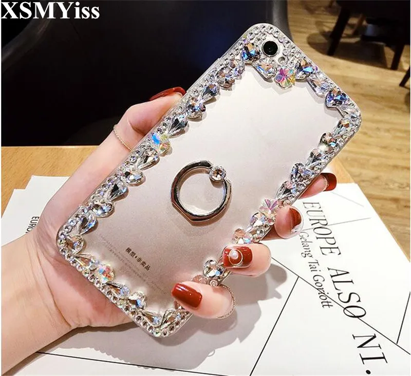 For Xiaomi5X 6X 8 9 SE Max2 Redmi Note4 5 6 7 Pro 4X 5A Luxury Bling Diamond Soft TPU Cover Crystal Ring Buckle Phone Case |