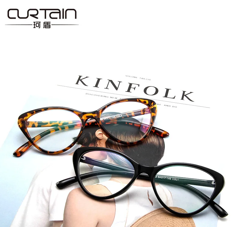 

2019 Women Vintage glasses clear lens optical Fashion Cat eye frames Slim leg light reading Glasses Oculos de grau feminino 859