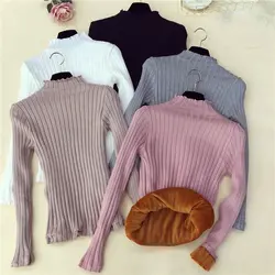 Повседневный Женский пуловер свитер вязаный Толстый эластичный джемпер женский корейский офисный женский длинный рукав Уличная одежда