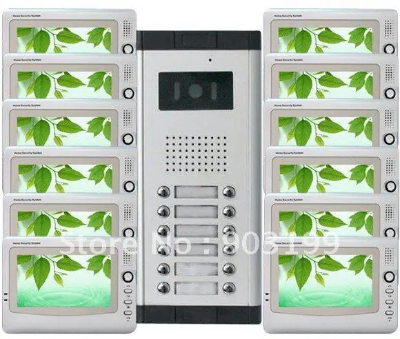 

XinSiLu 7"color video door phone/doorphone /intercom system ,HD IR camera with 12 buttons for 12-apartments 1 to 12