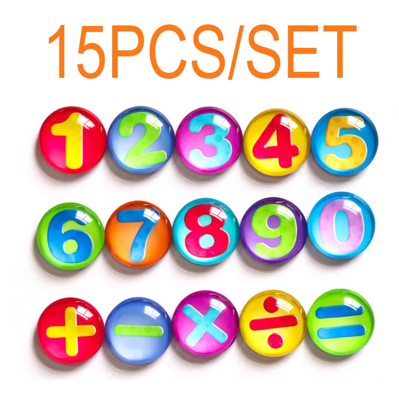 

15pcs Educational Toy Crystal 37MM Fridge Magnet Refrigerator For Home Decor Kitchen Gadgets Best Birthday Gift for Kids