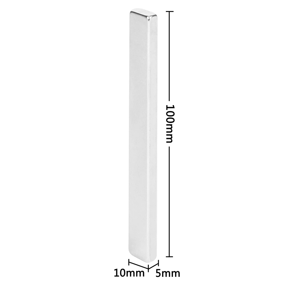 1 шт. 100x10x5 мм супер сильный магнит кубический Блок Неодимовый магнит редкоземельный N52 100*10*5 мм