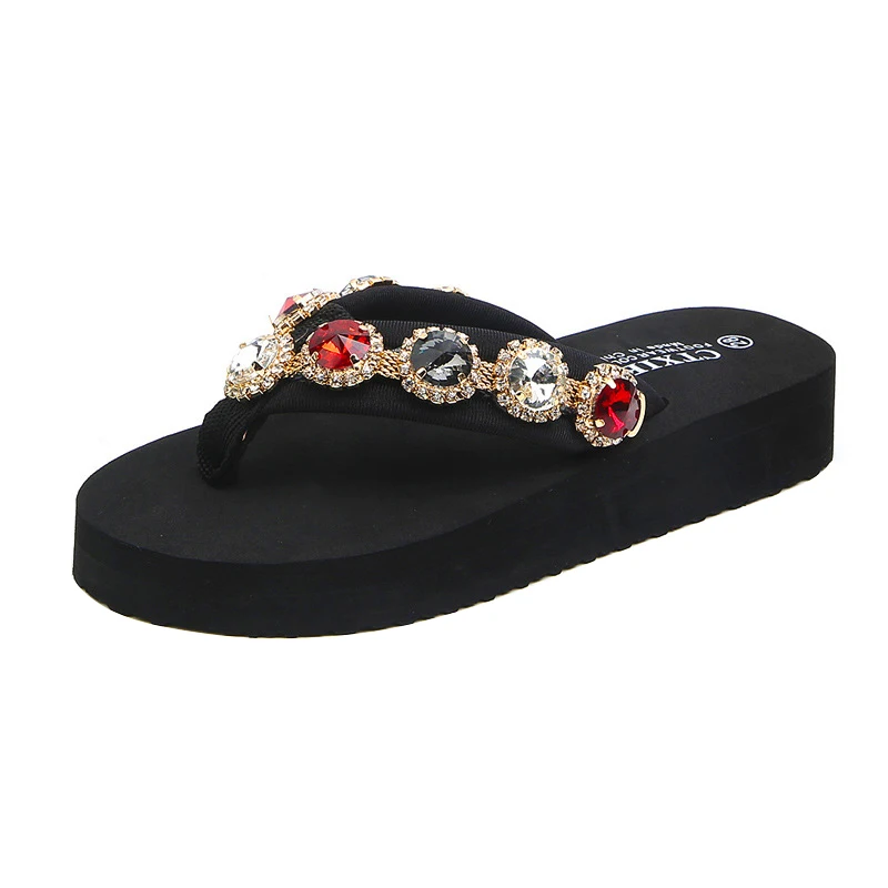 Children Summer Kids Slippers Comfortable Fashion Rhinestone Venetian Pearl Girls Beach Shoes Sequins Bling Casual Home Shoes