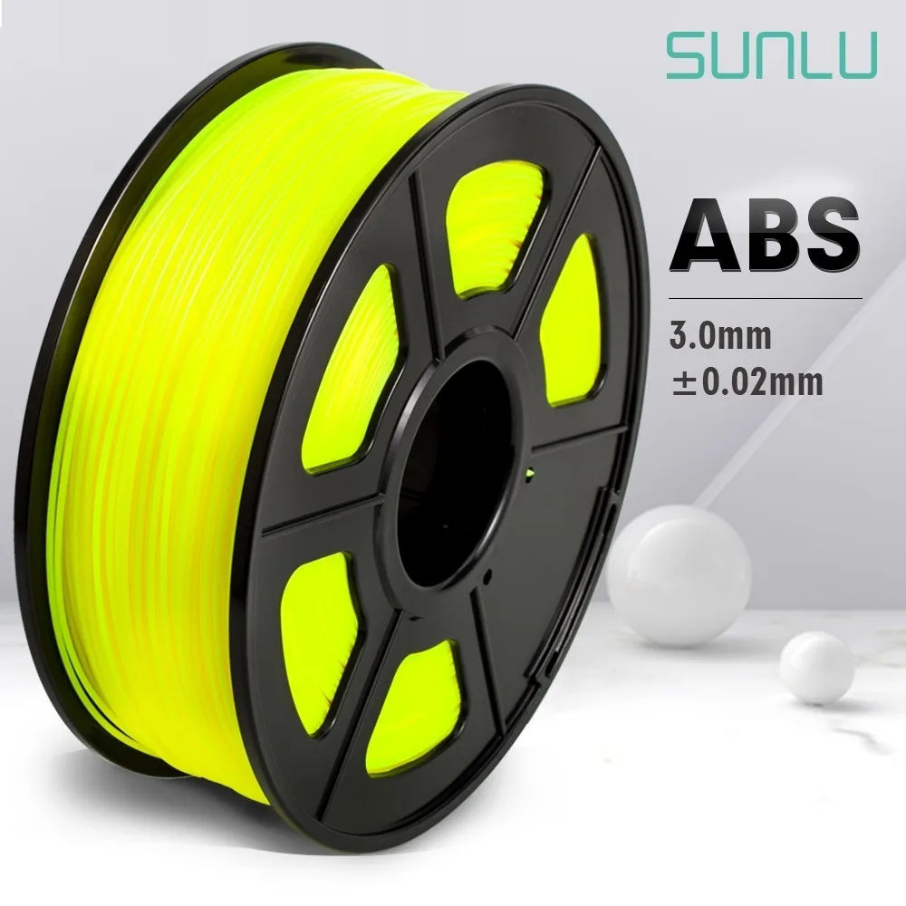 

SUNLU 3d Printer Filament ABS 3.00mm 100% No Bubble Printing Consumable Industrial Circle Plastic ABS 3D Filament 1KG With Spool