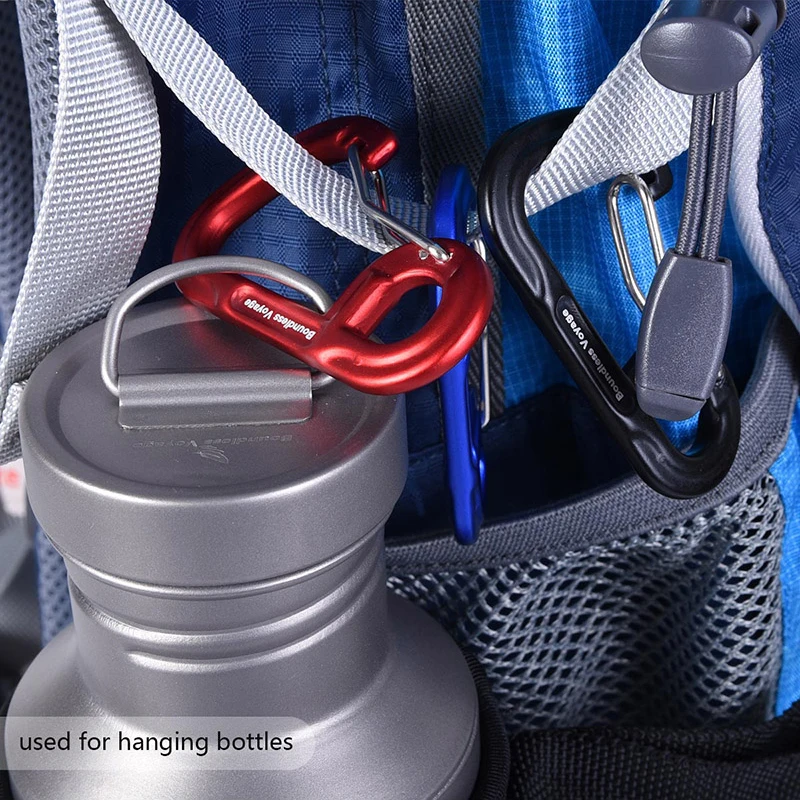 Boundless Voyage Outdoor 10pcs D-type  Screwgate Carabiners Aluminum Alloy Camping Climbing Backpacking Snag-Free Wiregate 