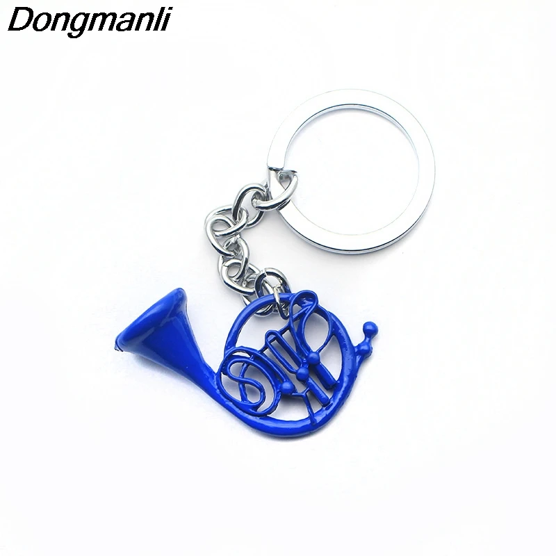 

1pcs New How I met your Mother Blue French Horn keychain Pendant with Silver Chain TV Series Jewelry Mother's Day Gift