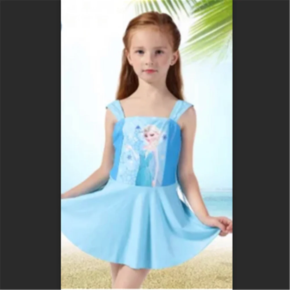 

Kawaii Cartoon Princess Elsa Anna Sophia Bikini 2019 Costume Da Bagno Bambina Beach Dress Gift For Girl Children Kids Clothing