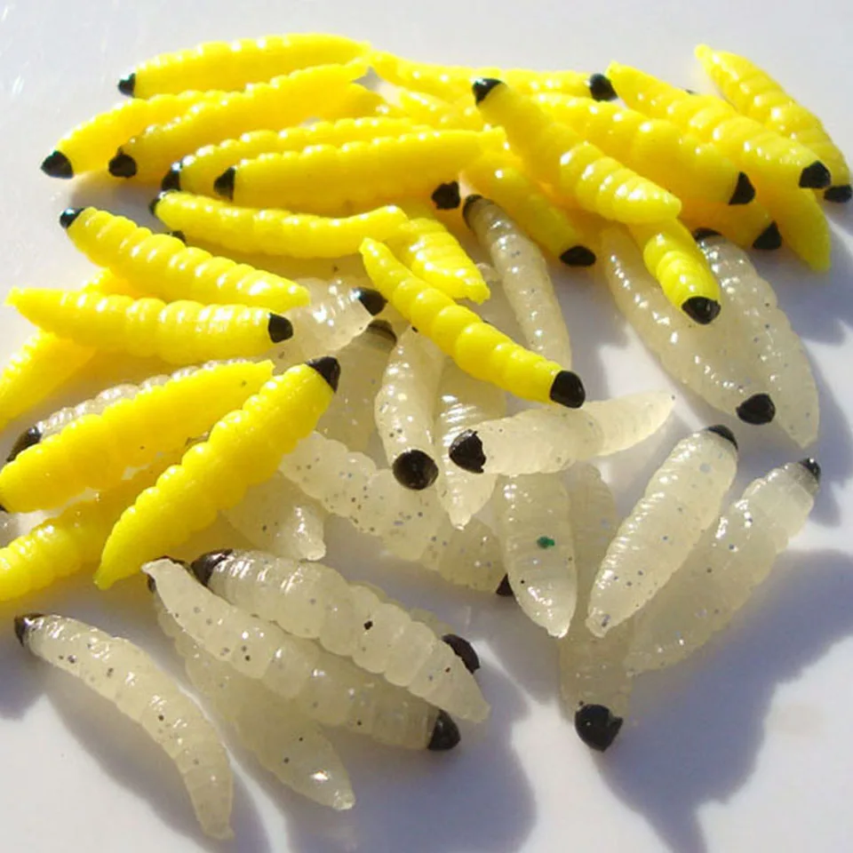 20 шт./лот 3 см искусственные мягкие Червячные приманки Maggot Grub Силиконовые