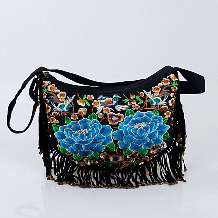 bags women shoulder crossbody bag fringe tassel handbags flower (12)