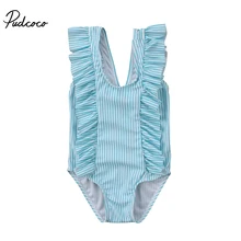 Pudcoco брендовые Детские для маленьких девочек Полосатые Купальники prtint купальник бикини без рукавов малыша ванный комплект стильные пляжная одежда