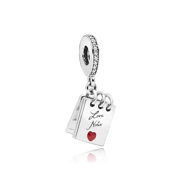 

SIENTO 100% 925 Sterling Silver Fashion Valentine's Day 797835CZ Love Notes Hanging Charm Pendant