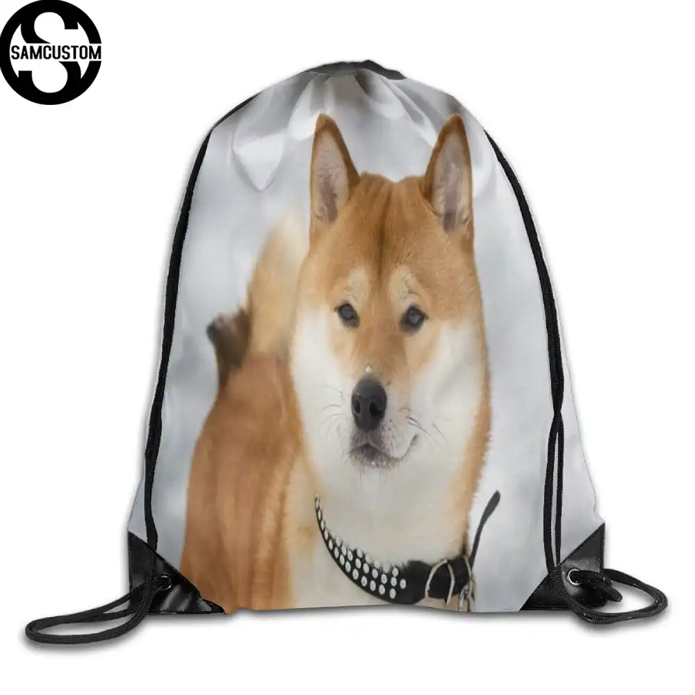 Samcustom 3d Print Shiba Inu Cute Shoulders Bag Fabric