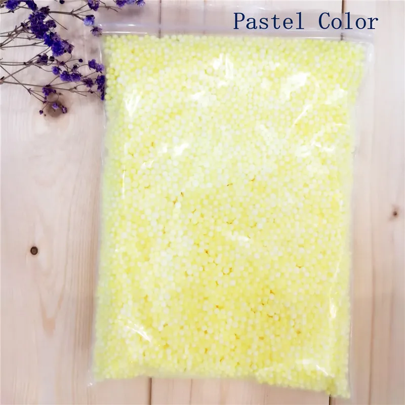 13 г/пакет мини цветные бусины для слаймов из пенополистирола слизи шарики DIY радужные пенопластовые бусины - Цвет: Light Yellow 2-3.5mm